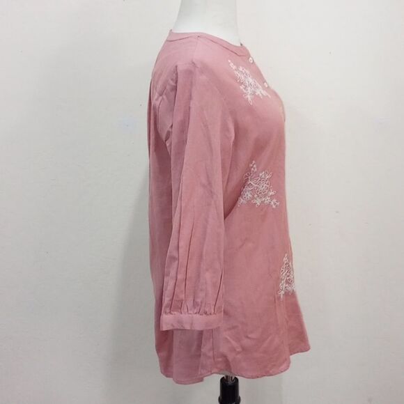 NEW! Akkriti by Pantaloons Embroidered Mandarin Collar Kurti Tunic Blouse - L - Picture 5 of 8